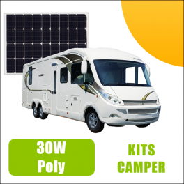Kit panneau solaire 30W 12V camping car