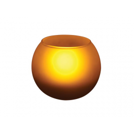 Bougie LED Photophore forme sphère verre opalisé