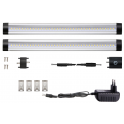 Kit 2 Réglettes LED aluminium 0m50 69 LED SMD blanc chaud